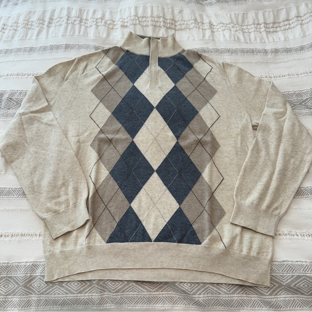 MOVING SALE🌟 Men’s cotton argyle sweater
